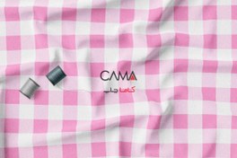 تصویر پارچه طرح چهارخونه صورتی | کد C61 