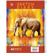 تصویر دفتر نقاشی سیمی فیلی با کاغذ مومی 7456 sketch-diary-40-sheets-7456