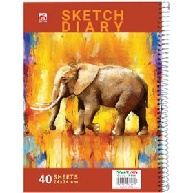 تصویر دفتر نقاشی سیمی فیلی با کاغذ مومی 7456 sketch-diary-40-sheets-7456