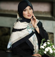 تصویر روسری نخی مجلسی زنانه جنس درجه یک دوردست دوز قواره ۱۴۰ 