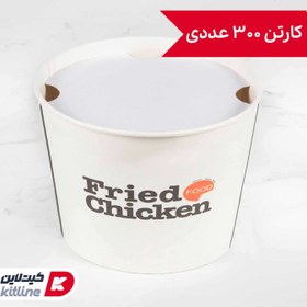 تصویر سطل سوخاری یکبار مصرف کاغذی ۴ لیتری همراه درب (کارتن ۳۰۰ عددی) 