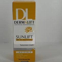 تصویر کرم ضد آفتاب بی رنگ spf50درمالیفت مناسب پوست خشک 40میل 