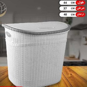 تصویر سبد لباس گرند دربدار متوسط بانیس - طوسی 