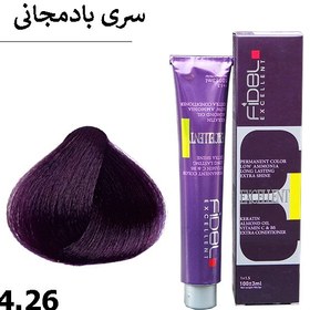 تصویر رنگ موی فیدل سری بادنجانی شماره fidel hair color 4.26 