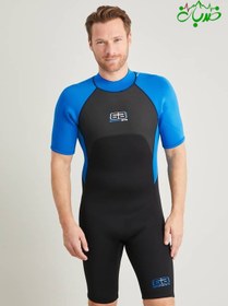 تصویر (وتسوت) لباس غواصی و ورزش های آبی ۳ میل Banana Bite مردانه آبی و مشکی نیم تنه Neoprene wetsuit