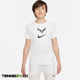 تصویر تی شرت تنیس پسرانه نایک Nike Dri-Fit Rafa- سفید 