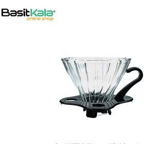 تصویر دریپر شیشه ای V60 مشکی 1-2 کاپ مدل هاریو 