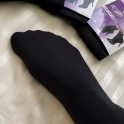 تصویر جوراب زنانه پریزن مشکی ساده سایز دو ربع نخ 70 کیفیت بالا و ضخیم 