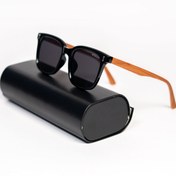 تصویر عینک آفتابی مربعی دسته‌چوب 