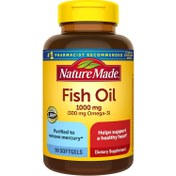 تصویر مکمل سافت ژل oil fish همراه با ویتامین D3 2000 IU،نیچرمید ساخت آمریکا ۱۰۰۰mg ــ ۹۰ عددی NatureMade 