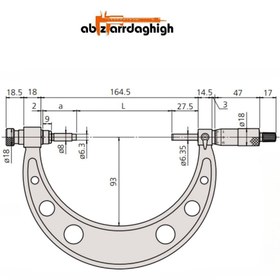 تصویر میکرومتر خارج سنج 150-0 MM اصل ژاپن کد 135-104 