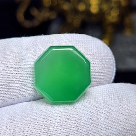 تصویر نگین سنگ عقیق سبز معدنی کد : 34480 