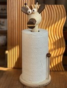 تصویر جادستمال کاغذی رولی چوبی طرح زرافه 