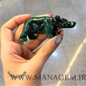 تصویر مجسمه کرگردن مالاکیت 