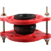 تصویر لرزه گیر لاستیکی فلنج دار مهاردار مارک قرمز، آب گرم PN10 سایز ۲ اینچ ارتعاشات صنعتی ایران 