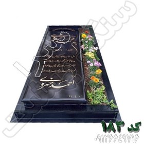 تصویر سنگ مزار مشکی گرانیت بلک سوپر کد 183 