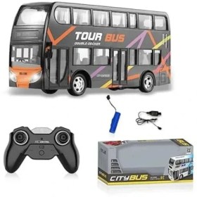 تصویر اتوبوس دوطبقه کنترلی شارژی چراغدار 