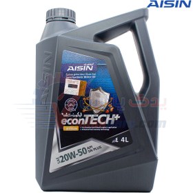 تصویر روغن موتور 20W50 آیسین اصلی +SN (4 لیتری) semi synthetic motor oil SAE 20-W50 API SN+ 4L Made in korea ESSNP2054PB