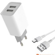 تصویر شارژر دیواری ترانیو مدل V16 به همراه کابل تبدیل microUSB Tranyoo V16 wall charger with microUSB conversion cable