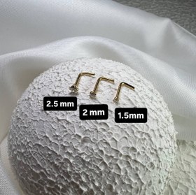 تصویر پیرسینگ بینی ال (L) سایز 2mm کد 307 