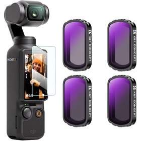 تصویر کیت فیلتر مغناطیسی ND مفهومی K&F برای DJI Osmo Pocket 3 Creator Combo -4-Pack (ND4+ND8+ND16+ND32)، فیلترهای شیشه نوری/HD/چند روکش - ارسال 30 روز کاری 