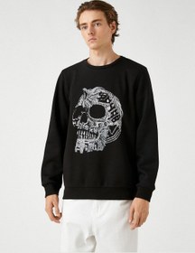 تصویر هودی با طرح جمجمه برند Koton Skull Printed Sweatshirt