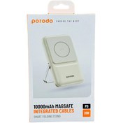 تصویر پاوربانک وایرلس Porodo Magsafe Integrated Cables Smart Folding Stand 10000mAh 