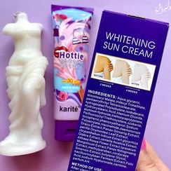 تصویر کرم سفید کننده و ضد آفتاب صورت و بدن مدل Hottie کاریته Karite Hottie Whitening Sun Cream Face And Body