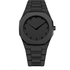 تصویر ساعت مچی مردانه عدد عربی فول مشکی مات saat arabi matte black