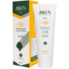 تصویر کرم ضدآفتاب +SPF50 رنگی کد 2 (بژ طبیعی) مناسب پوست خشک بیکن 50 میلی‌لیتر Biken 