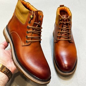 تصویر نیمبوت مردانه چرم طبیعی کد 00160t.k رنگ عسلی - 4 mans leather boots code 00160t.k honey color