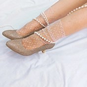 تصویر جوراب توری ماه بافته 