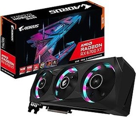 تصویر Gigabyte Aorus Radeon RX 6700 XT ELITE 12G CARD CARD ، سیستم خنک کننده Windforce 3x ، 12 گیگابایتی 192 BIT GDDR6 ، GV R67XTAORUS E 12GD Gigabyte AorUS Radeon Rx 6700 Xt Elite 12G Graphics Card, Windforce 3X Cooling System, 12Gb 192 Bit Gddr6, Gv R67XtaorUS E 12Gd Video Card