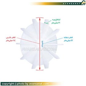 تصویر پروانه خنک کننده پمپ لوارا سایز 12 