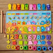 تصویر تخته لگاریتمی چوبی ۶ در ۱ آموزشی مونته سوری 