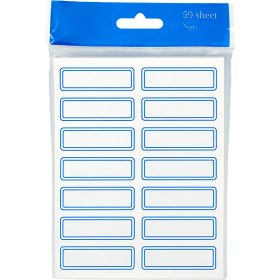 تصویر برچسب اسم ساده دور آبی 14 تایی 