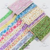 تصویر پک 10 مدل نوار اریب پارچه ای طرحدار خارجی 2 سانت (بسته 50 یاردی) 