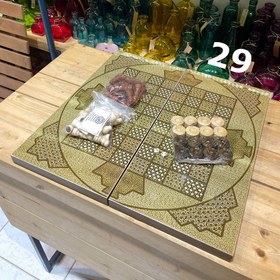 تصویر تخته نرد و شطرنج ام دی اف طرح خاتم کد 29 MDF backgammon and chess 29