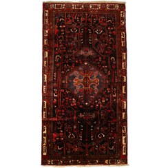 تصویر فرش قدیمی دستباف چهار متری طرح لچک ترنج 