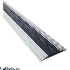 تصویر ترمز پله آلومینیومی تک کانال تخت با رویه لاستیک کد T4-1 