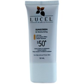 تصویر کرم ضد آفتاب کرم پودری آبرسان پوست چرب لوسل (Lucel) رنگ مدیوم SPF50 حجم 50 میلی لیتر Lucel Sunscreen moisturizing powder cream for Oily skin Color beige SPF50 volume 50 ml