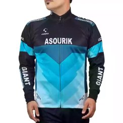 تصویر پیراهن دوچرخه سواری مشکی آبی مدل PRO 