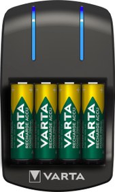 تصویر VARTA Battery charger, including 4 x AA 2100 mAh, battery charger for rechargeable batteries, charges 2 or 4 AA/AAA at the same time, plug charger Plug charger old 