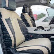 تصویر روکش صندلی کیا اسپرتج 2023 – 202۵ چرم رنگ مشکی و کرم 