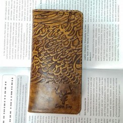 تصویر اسپرت وسط زیپ دست رنگ سوپرگ چرم طبیعی - عسلی تک رنگ 