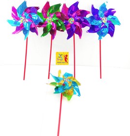 تصویر پک عمده اسباب بازی فرفره زرورقی اکلیلی بزرگ 15عددی 