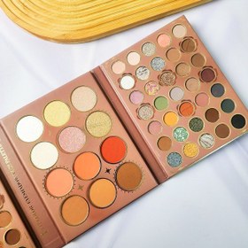 تصویر پالت سایه همه کار ۱۱۷ رنگ بزرگ شامل سایه مات و شاین مخملی و رژگونه و هایلایتر با پیگمنت عالی Kevin&coco