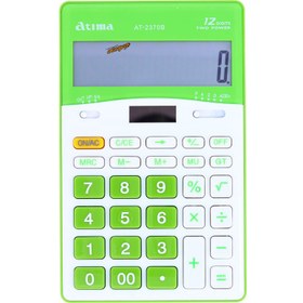 تصویر ماشین حساب رومیزی سفید سبز 12 رقمی مدل AT-2370B آتیما ATIMA 