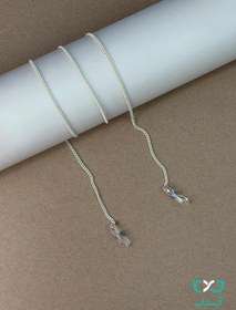 تصویر بند عینک زنجیر ساده کرمی 