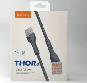 تصویر کابل تبدیل USB به لایتنینگ رسی مدل RTC-N24L طول 1.5 متر (Recci RTC-N24L Lightning Fast Charging Data Cable) 